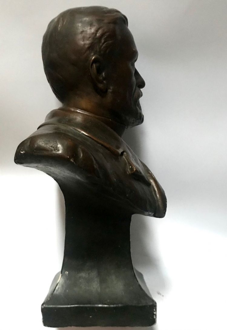 Busto di PASTEUR Louis firmato A. JOLIVEAUX medaglia in bronzo patinato.