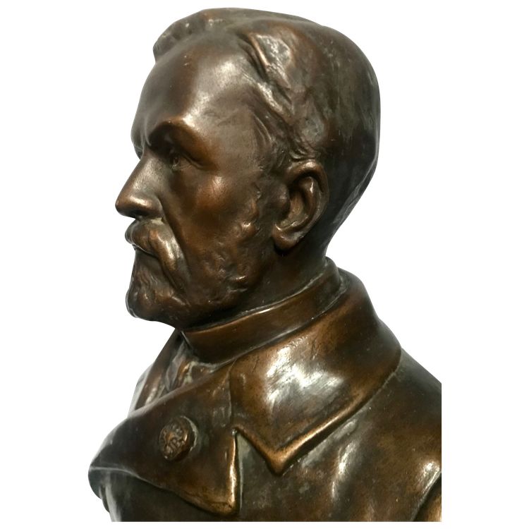 Busto di PASTEUR Louis firmato A. JOLIVEAUX medaglia in bronzo patinato.