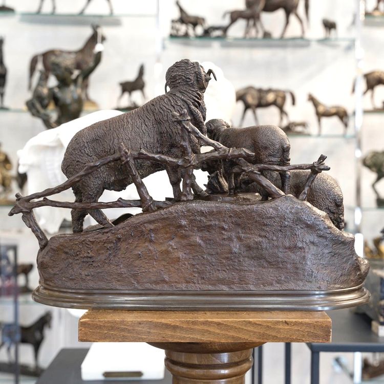 Sculpture - Merino Family , Jules Moigniez (1835 – 1894) - Bronze