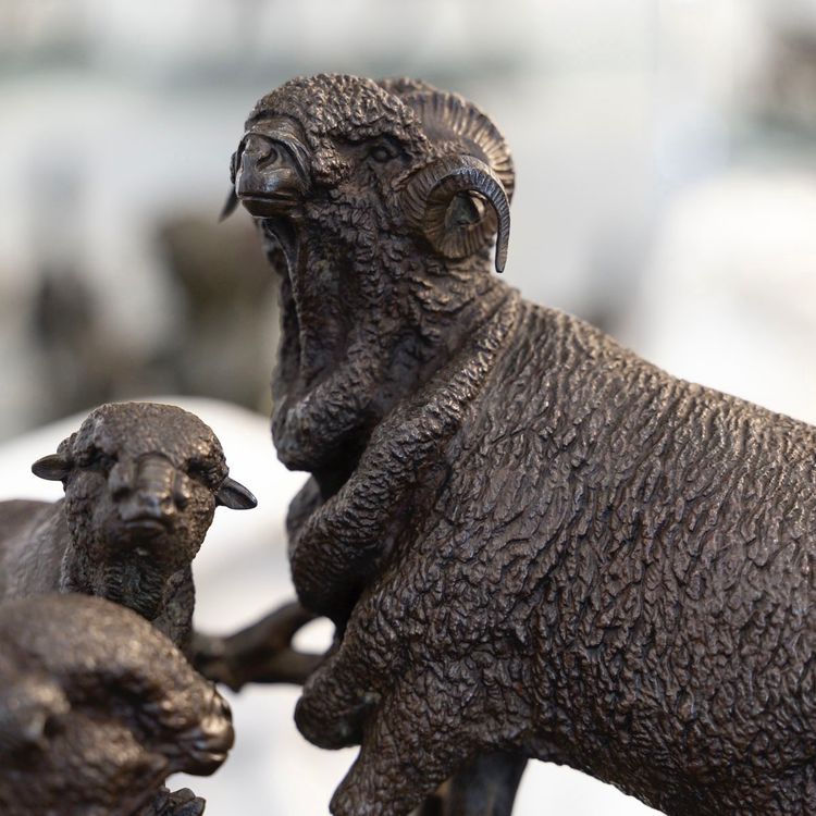 Sculpture - Merino Family , Jules Moigniez (1835 – 1894) - Bronze