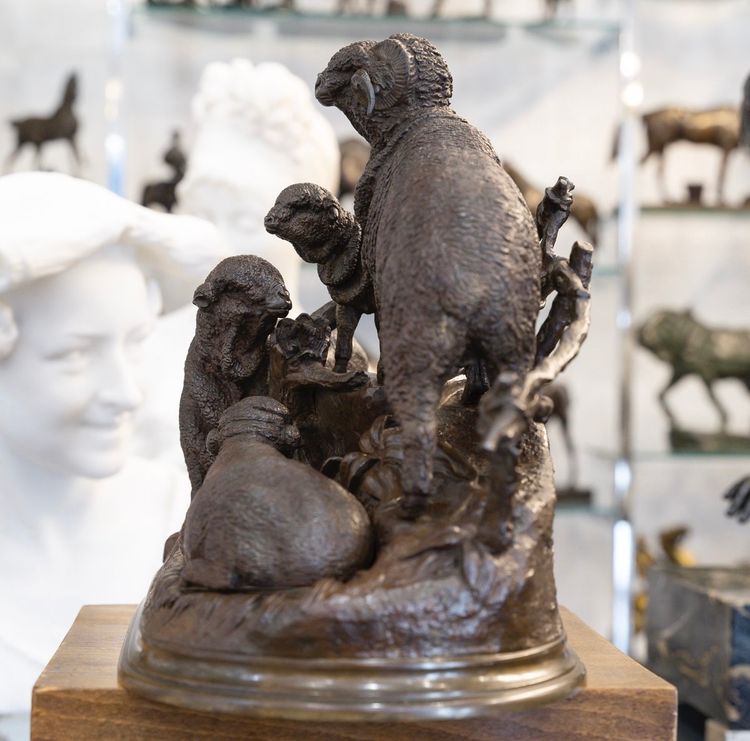 Sculpture - Merino Family , Jules Moigniez (1835 – 1894) - Bronze