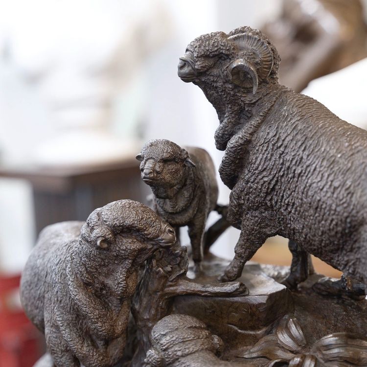 Sculpture - Merino Family , Jules Moigniez (1835 – 1894) - Bronze