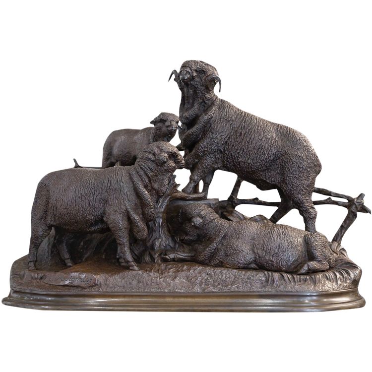 Sculpture - Merino Family , Jules Moigniez (1835 – 1894) - Bronze