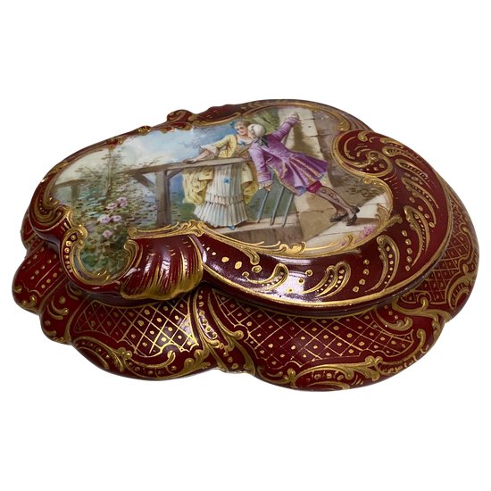 BOÎTE PORCELAINE, PEINTE