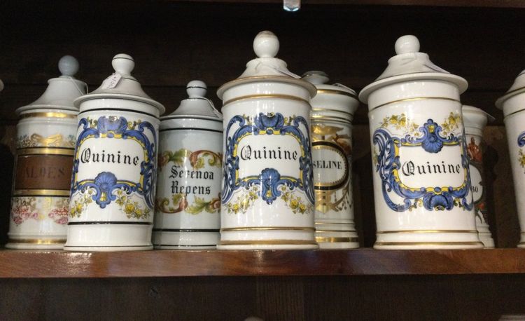 New Collection of ANCIENT PHARMACY POTS in Porcelain and Glass.