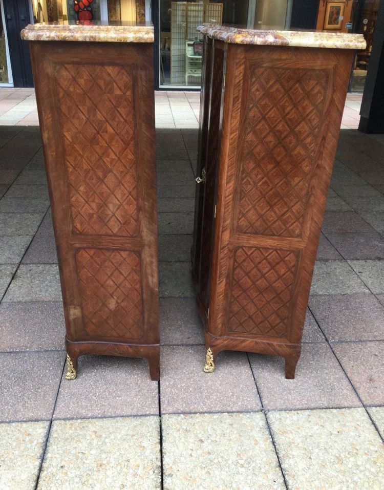 Paire  De Buffets  à Hauteur d'Appui En Marqueterie.
