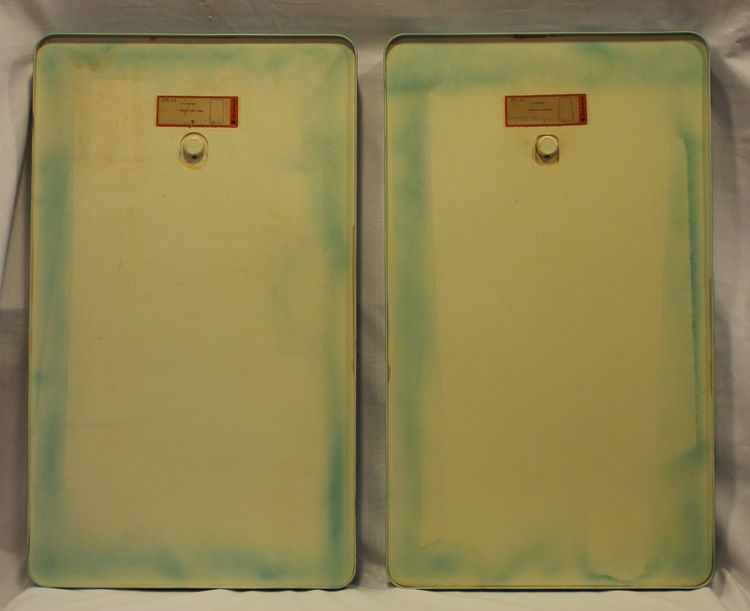 43 X 74 Cm Paire De Miroirs Années 70 Par Schönbuch, Bleu émeraude