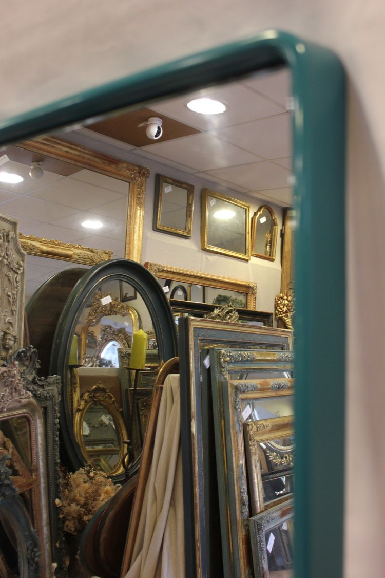 43 X 74 Cm Paire De Miroirs Années 70 Par Schönbuch, Bleu émeraude