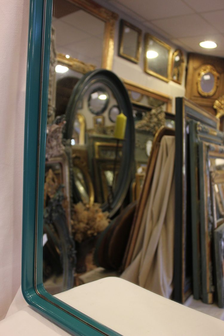 43 X 74 Cm Paire De Miroirs Années 70 Par Schönbuch, Bleu émeraude