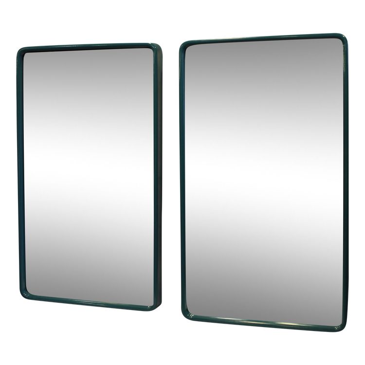 43 X 74 Cm Paire De Miroirs Années 70 Par Schönbuch, Bleu émeraude