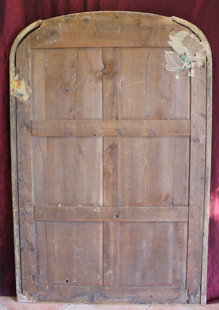 106 X 160 Cm Miroir De Cheminée Milieu XIXème, Feuille d'Or, Patine, Glace Mercure