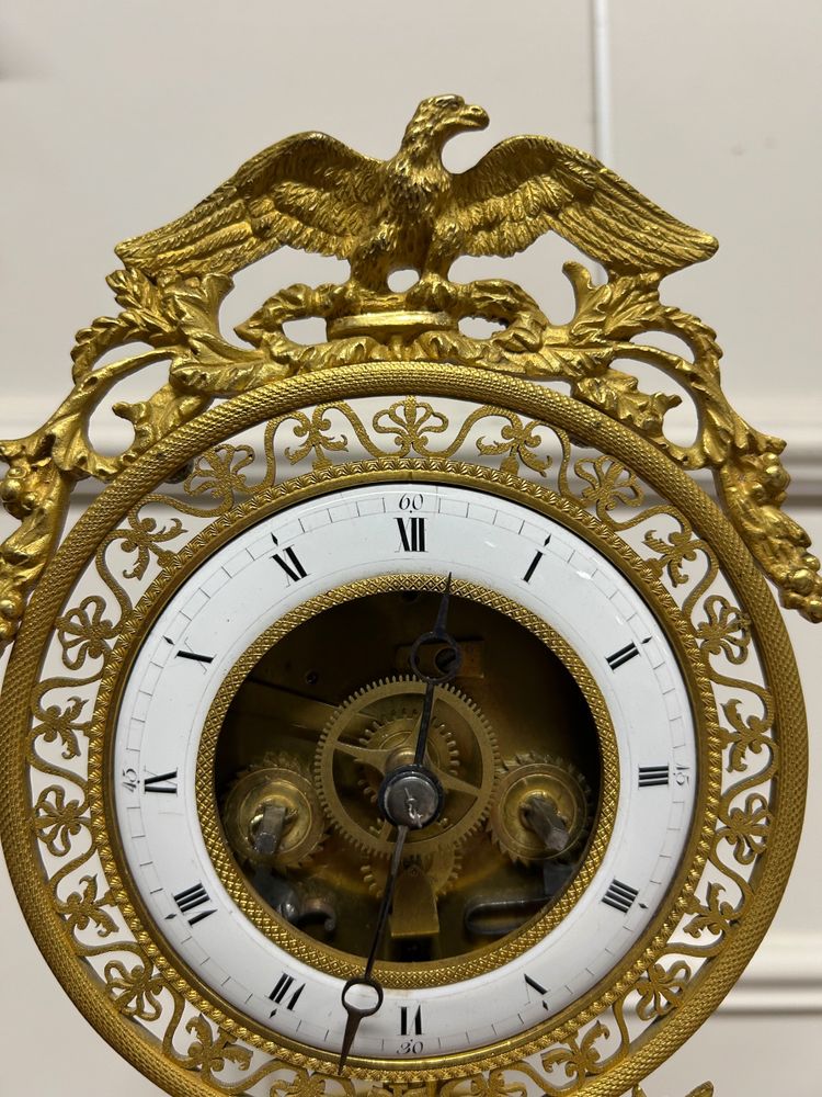 Arch Skeleton Clock, Directoire Periode, vergoldete Bronze - Empire