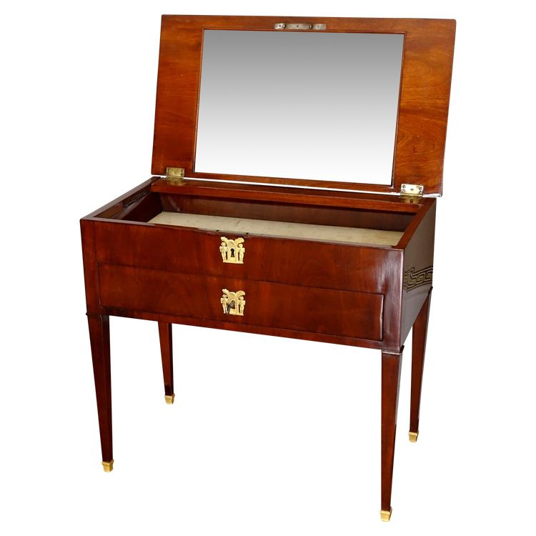 Empire period mahogany dressing table with sliding top