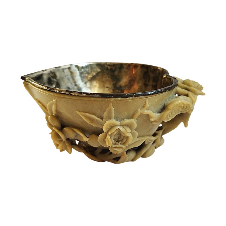 Chine Coupe En Stéatite  Et Argent Ancienne