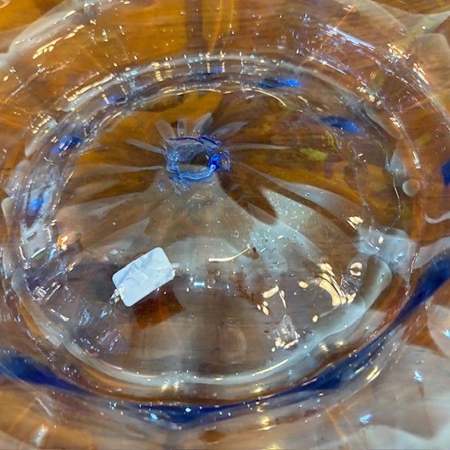 Large Murano Vittorio Zecchin 1930 glass centrepiece plate, diameter 40 cm.