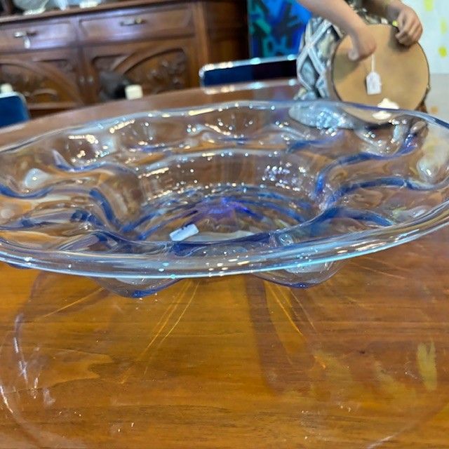 Large Murano Vittorio Zecchin 1930 glass centrepiece plate, diameter 40 cm.