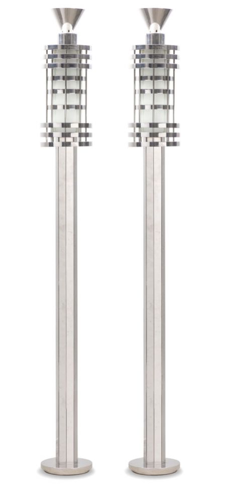 Claude Parent, Pair of Modernist Floor Lamps - Unique Modern Art Pieces