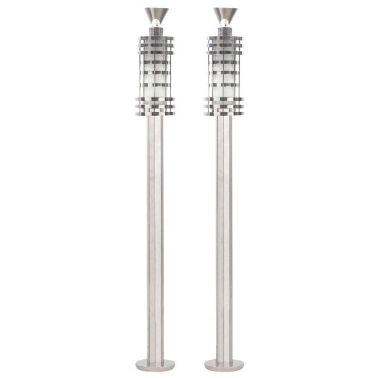 Claude Parent, Pair of Modernist Floor Lamps - Unique Modern Art Pieces