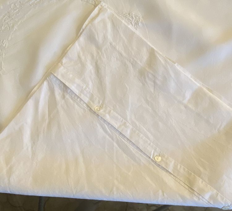 Pair of Linen Embroidered Pillowcases 19th century