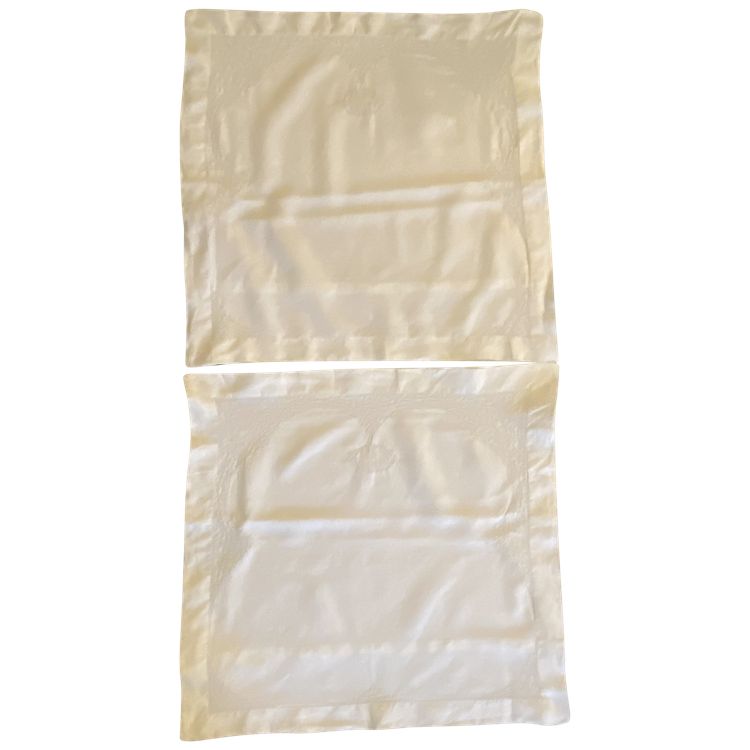 Pair of Linen Embroidered Pillowcases 19th century