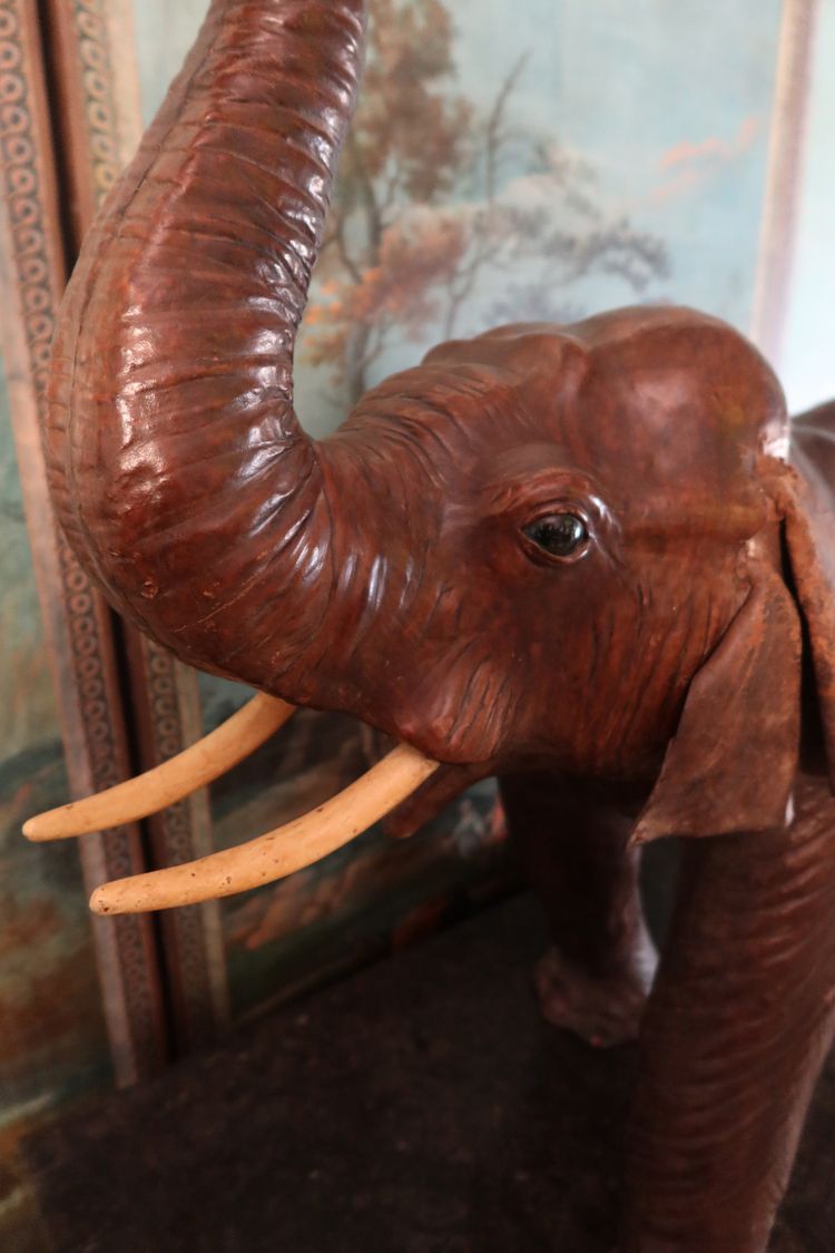 Vintage leather elephant