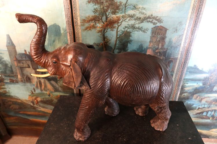 Vintage leather elephant