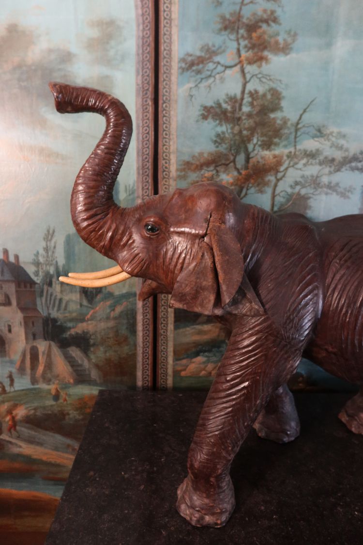 Vintage leather elephant