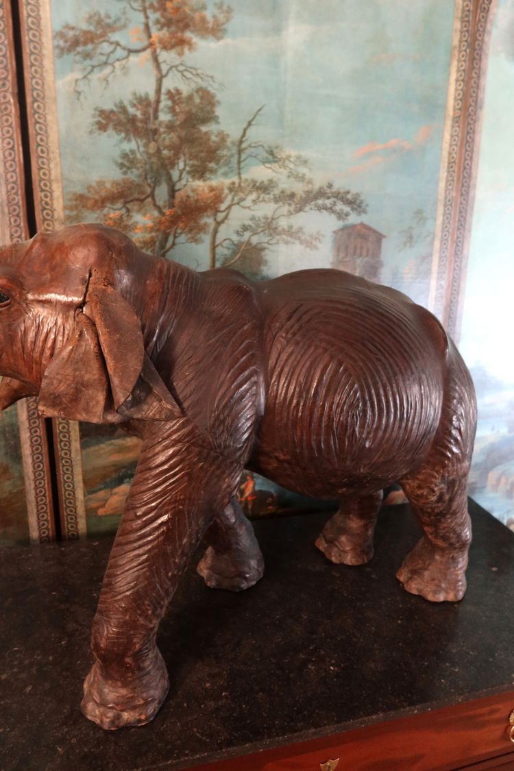 Vintage leather elephant