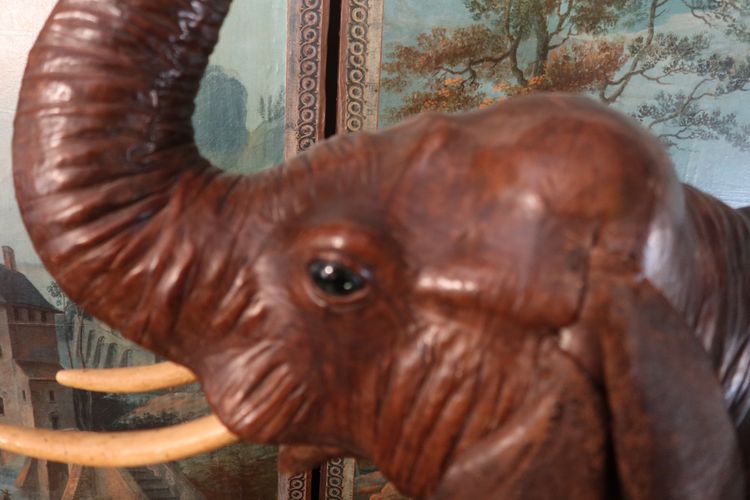 Vintage leather elephant