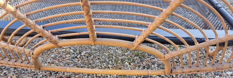 letto in rattan con base in ferro anni 60-70 