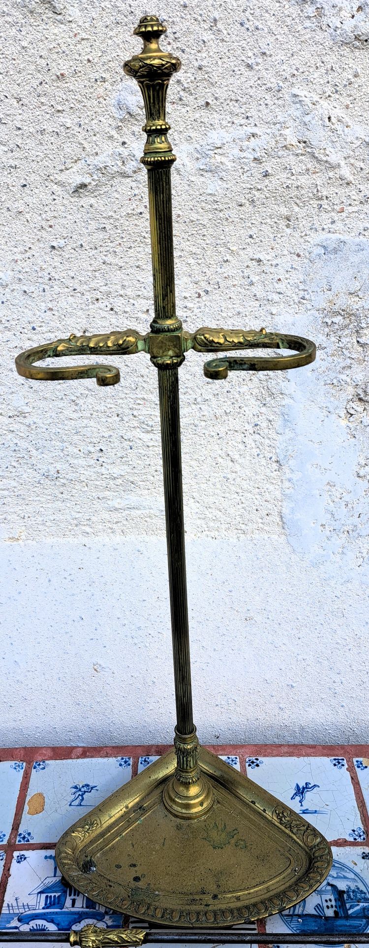 Set da camino in bronzo e ferro del XIX secolo