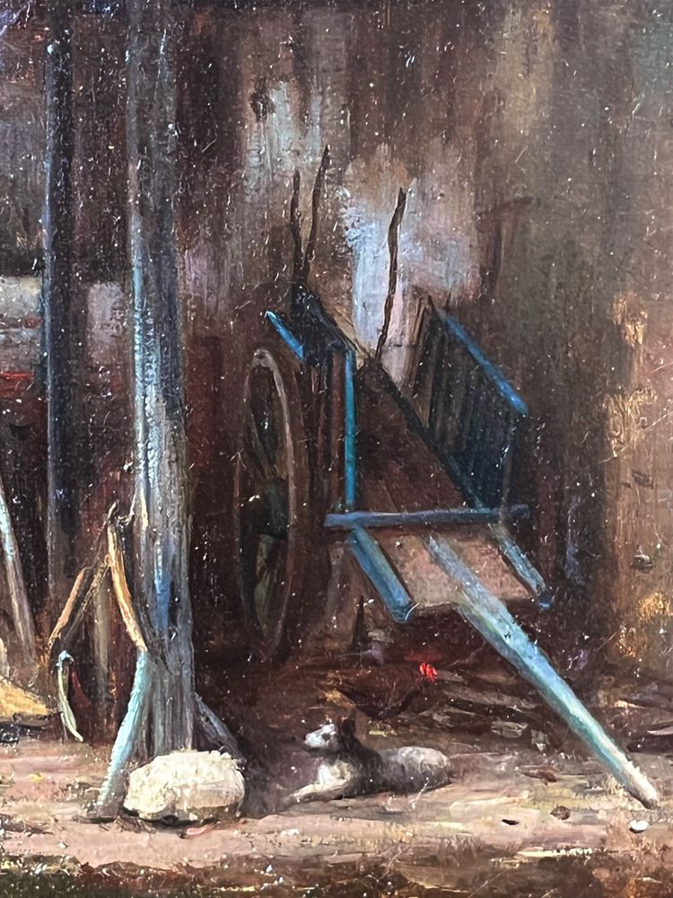 Oil on canvas “the dovecote” signed and dated 1881