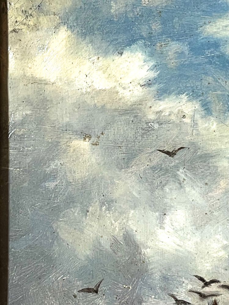 Oil on canvas “the dovecote” signed and dated 1881