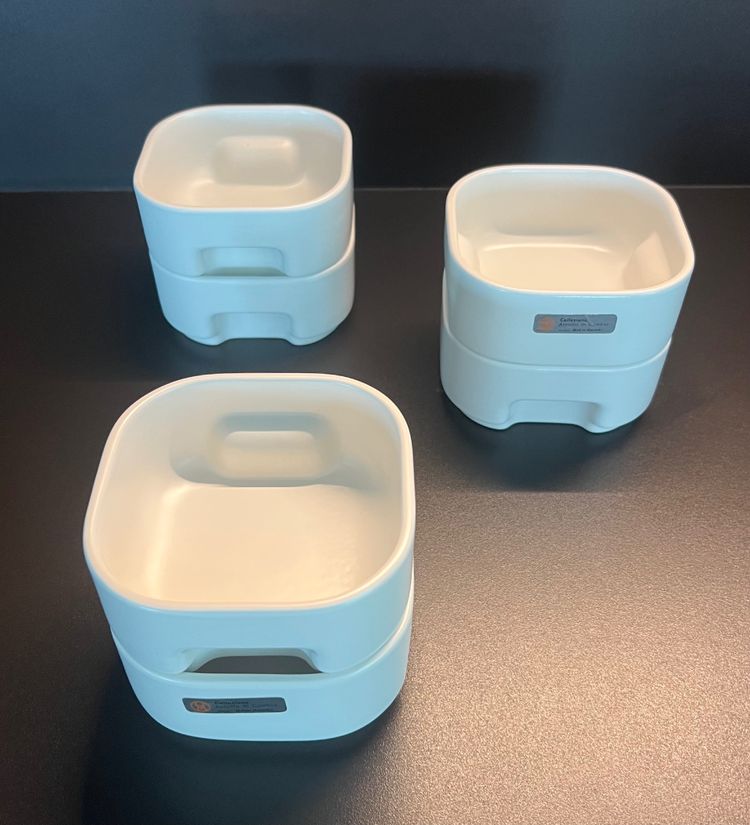 Bowls, ramekins (x6) Square by Makio Hasuike for Sociétariats Ceramica Revelli, Italy 70's