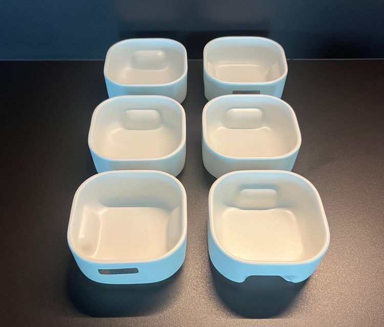 Bowls, ramekins (x6) Square by Makio Hasuike for Sociétariats Ceramica Revelli, Italy 70's