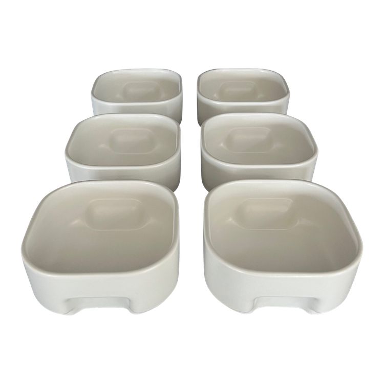 Bowls, ramekins (x6) Square by Makio Hasuike for Sociétariats Ceramica Revelli, Italy 70's