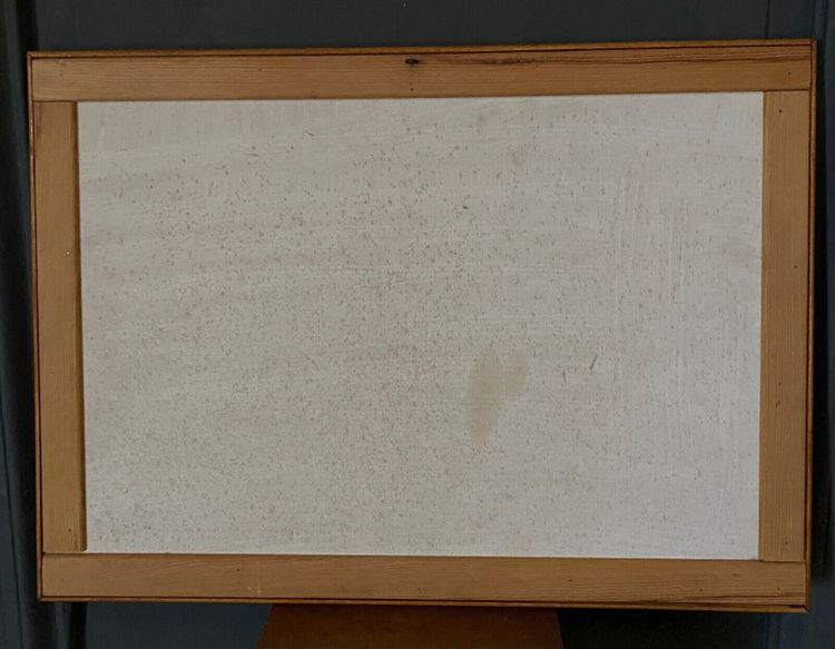 Oil on cardboard 1920 representing trees in bloom in the wind