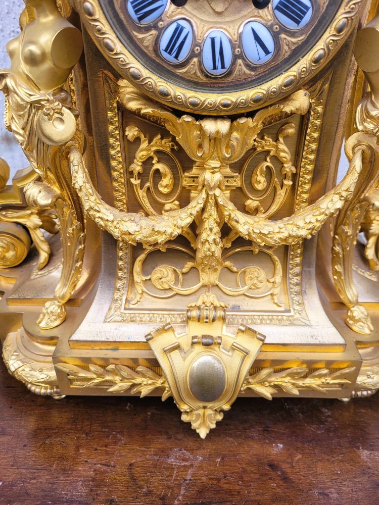 Gilt Bronze Fireplace Set, Napoleon III, 19th Century