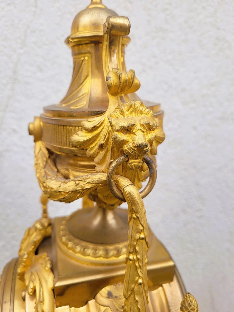 Gilt Bronze Fireplace Set, Napoleon III, 19th Century