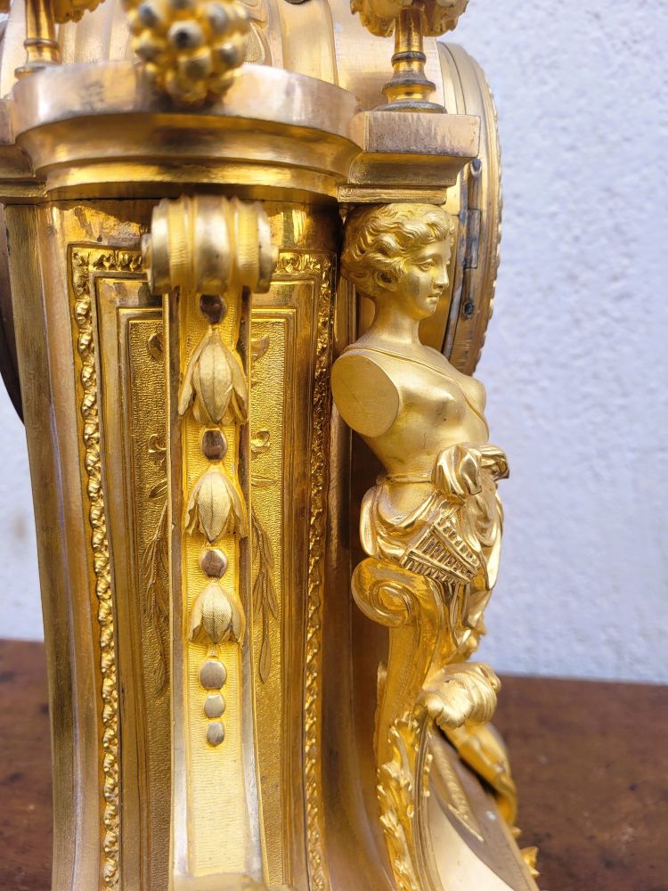Gilt Bronze Fireplace Set, Napoleon III, 19th Century