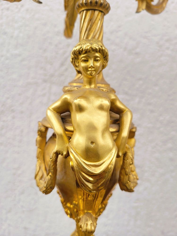Gilt Bronze Fireplace Set, Napoleon III, 19th Century