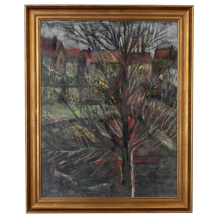 Aquarell auf Karton von Chab arbre XXe 1947