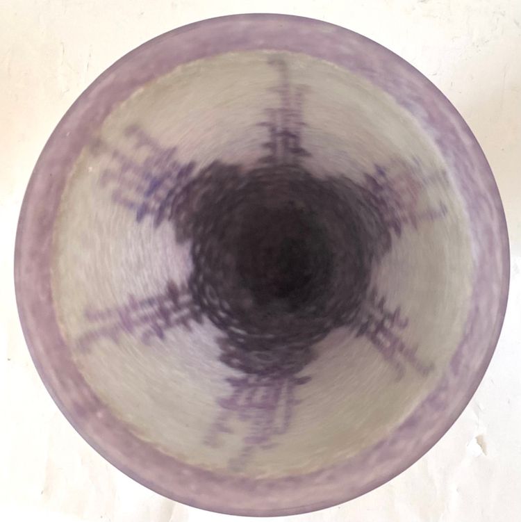 Schneider : large vase Le verre français "roses trémières " art déco 1927-1928