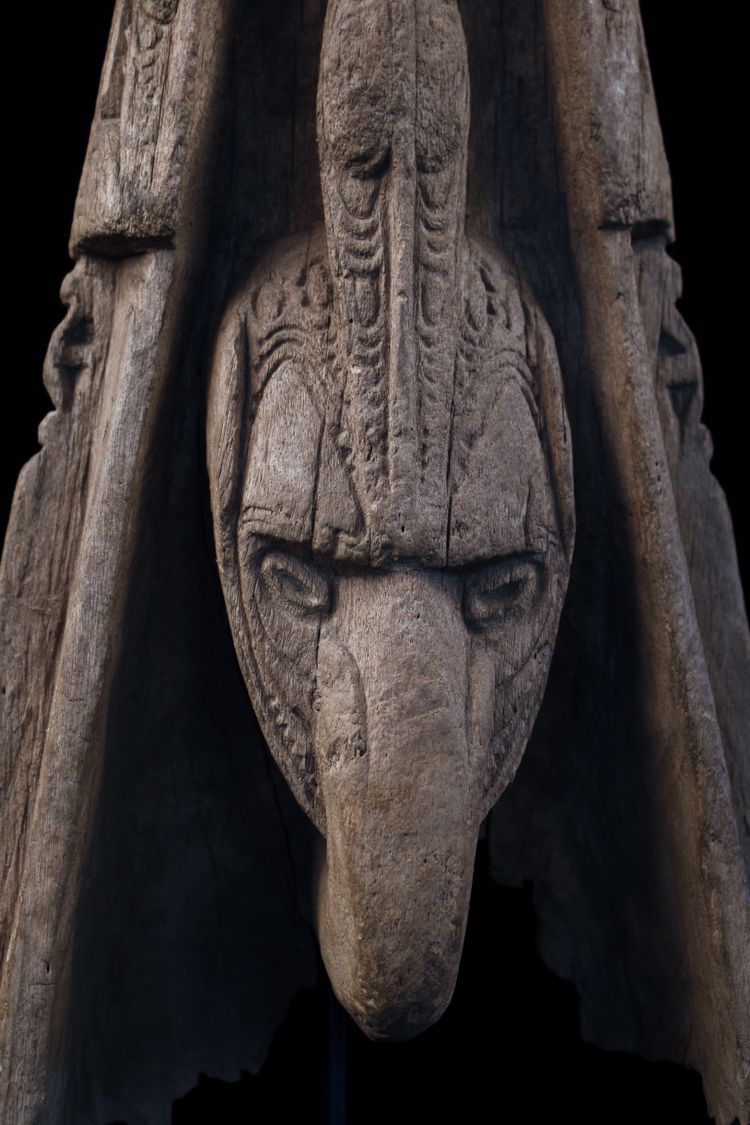 Proue de pirogue, art océanien, art tribal, Sculpture du Sépik, Papouasie Nouvelle Guinée, Océanie