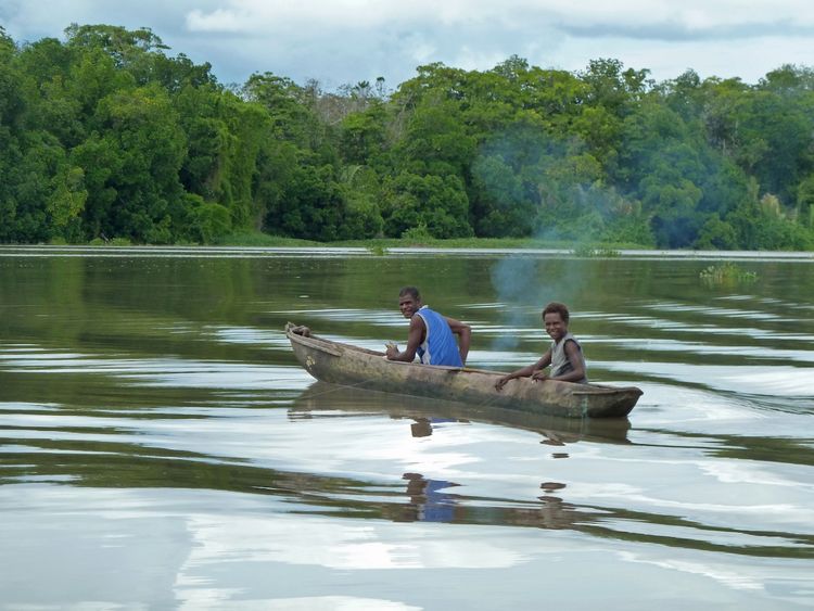 Proue de pirogue, art océanien, art tribal, Sculpture du Sépik, Papouasie Nouvelle Guinée, Océanie