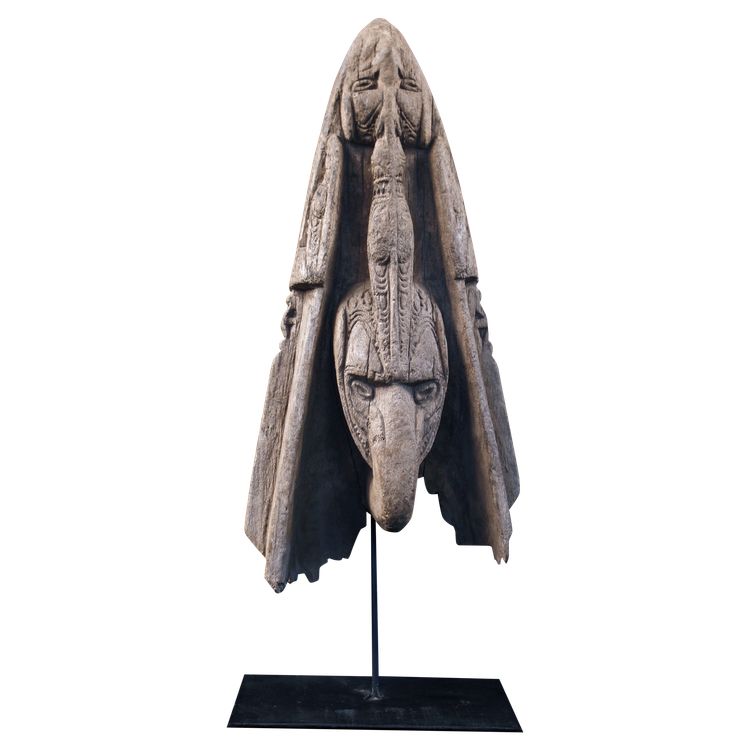 Proue de pirogue, art océanien, art tribal, Sculpture du Sépik, Papouasie Nouvelle Guinée, Océanie