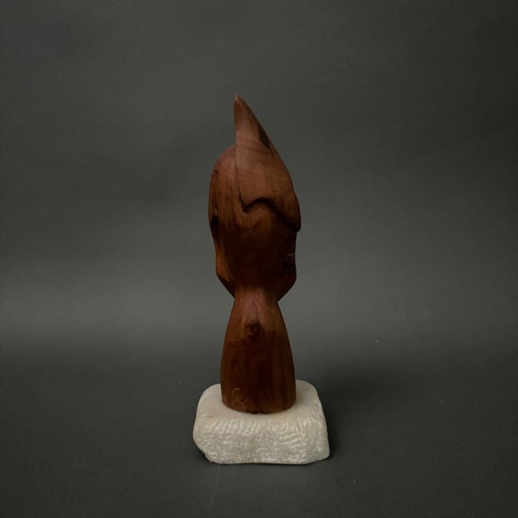 Portrait of a warrior in carved wood by Calin Hentea XXth 1995