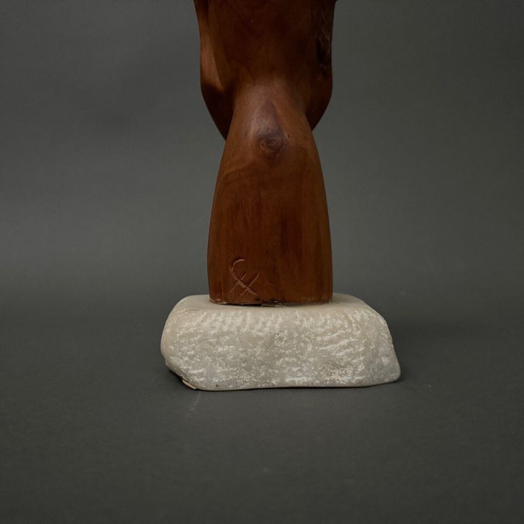 Portrait of a warrior in carved wood by Calin Hentea XXth 1995