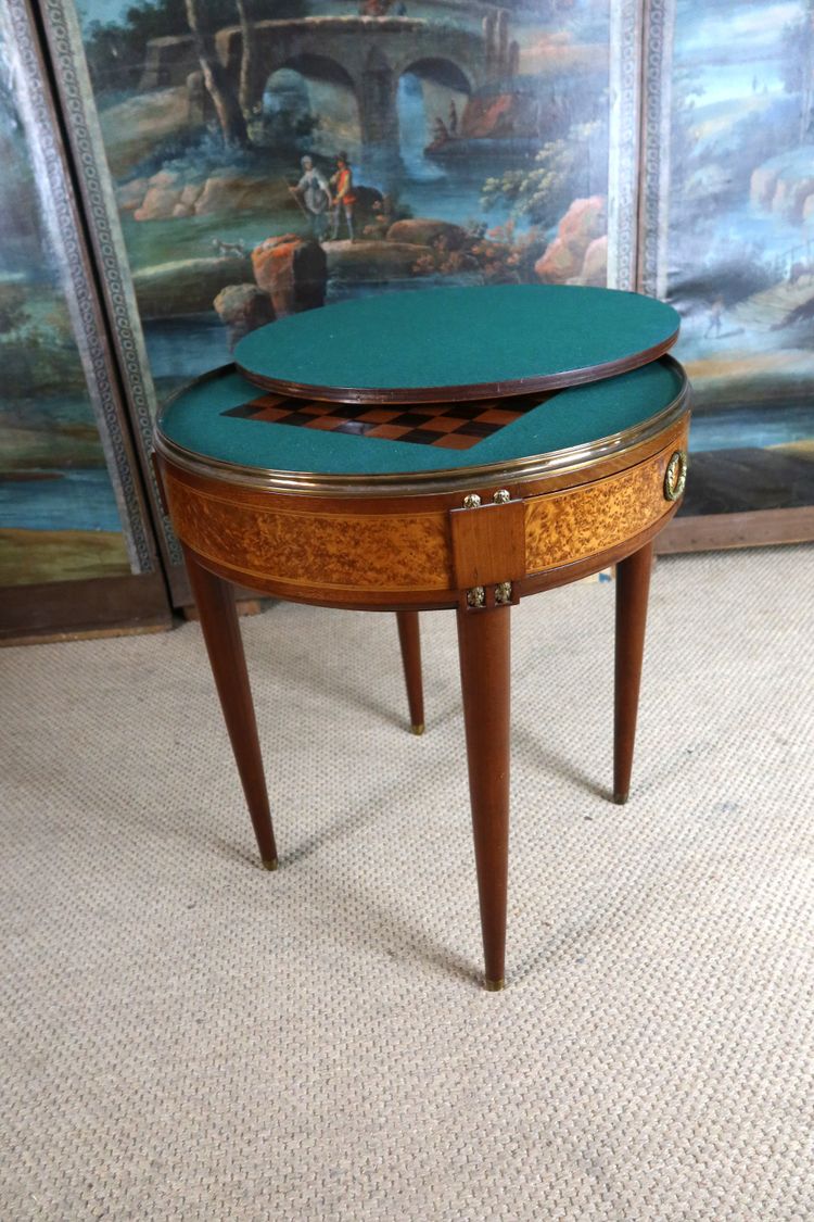 Table à jeux en loupe des années 1940