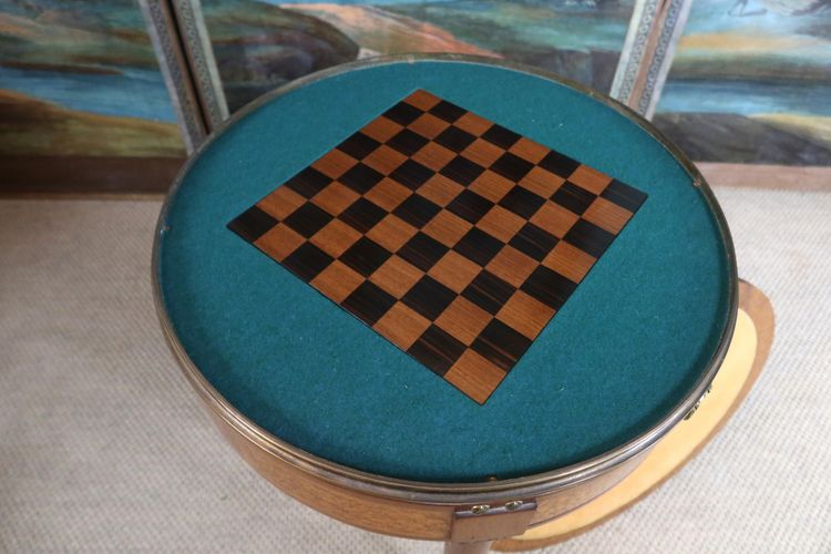 Table à jeux en loupe des années 1940